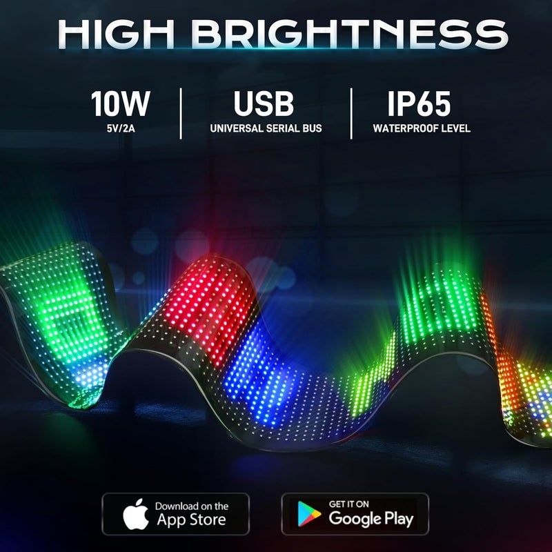 Rayhome 58''x8'' Large Multiple LED Eyes for Truck Windshield, Full Color Devil Eyes Light, Programmable LED Display for Truck, Scrolling Car Eyes Animated Light for Truck Window - Image 4